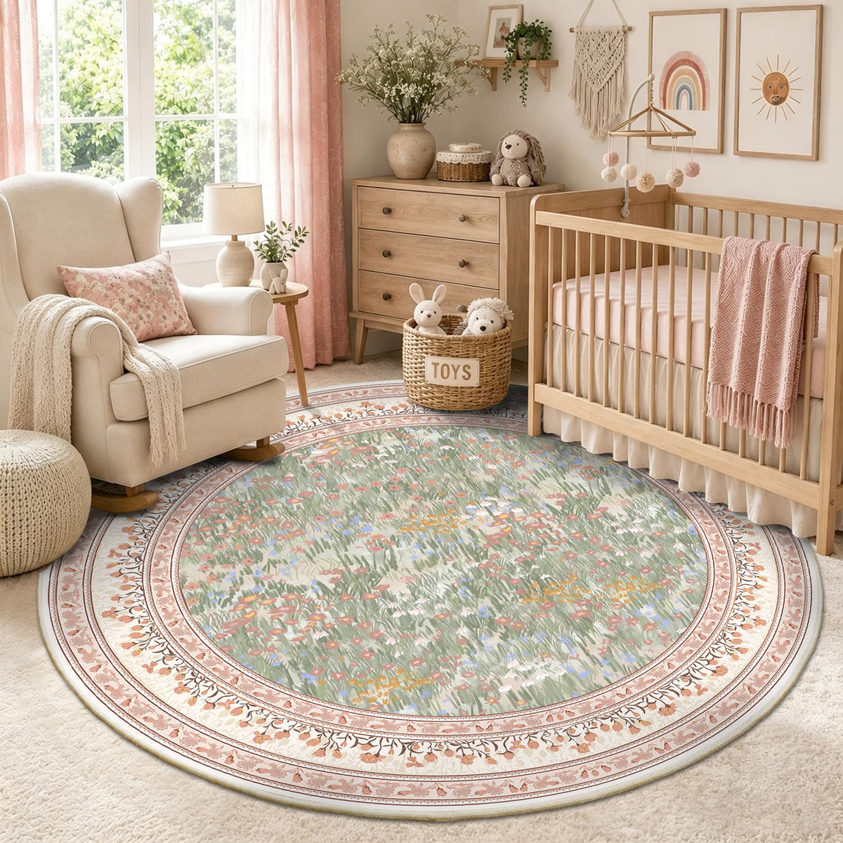 HelloTree 5x7 Floral Vintage Boho Area Rug