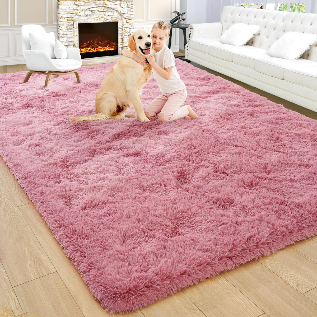 Noahas 2x6 Black Fluffy Soft Runner Rug Non-Slip for Bedroom Dorm Hallway