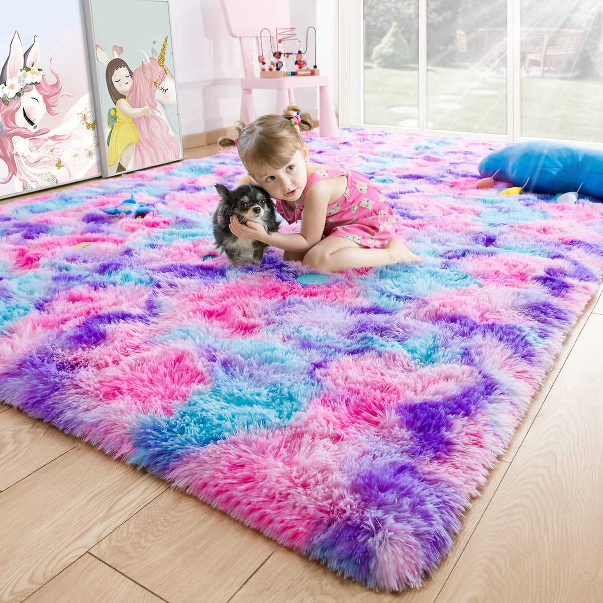 Noahas 2x6 Black Fluffy Soft Runner Rug Non-Slip for Bedroom Dorm Hallway