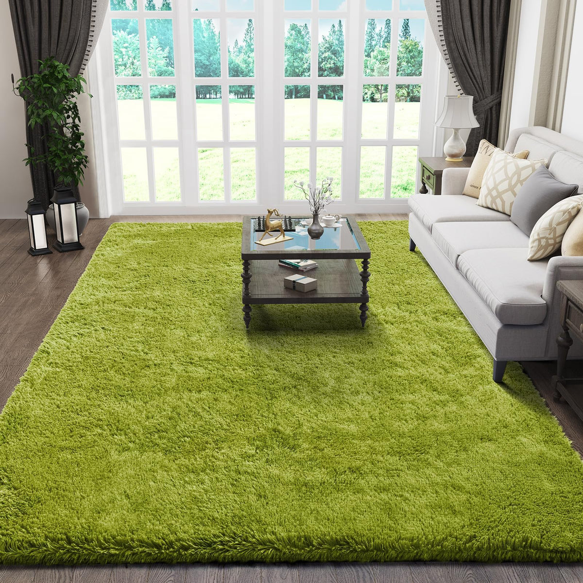 Ophanie 5x7 Area Rugs for Living Room Ivory, Fluffy Shag Large Fuzzy Plush Soft Rug, Shaggy Floor Big Carpets for Bedroom Nursery, Kids Home Decor Aesthetic with Over 99 pcs Pile fibers