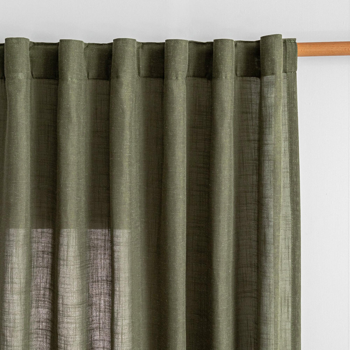 MYSKY HOME Linen Curtains for Living Room, Natural Semi Sheer Curtains & Drapes 84 inches Length 2 Panels Set Farmhouse Country Boho Style Back Tab Draperies for Sliding Glass Door, 50" Wide, Linen
