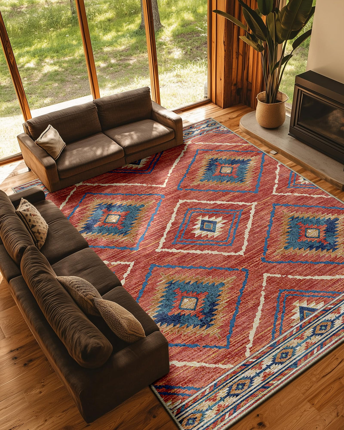 BESTSWEETIE 5'x7' Washable Area Rug for Living Room Bedroom Lightpink