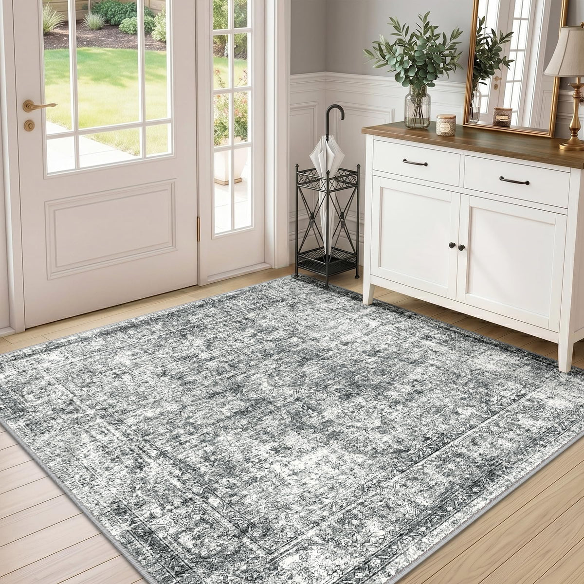 CAPALOCA 5x7 Washable Nursery Girls Low Pile Area Rug Pink