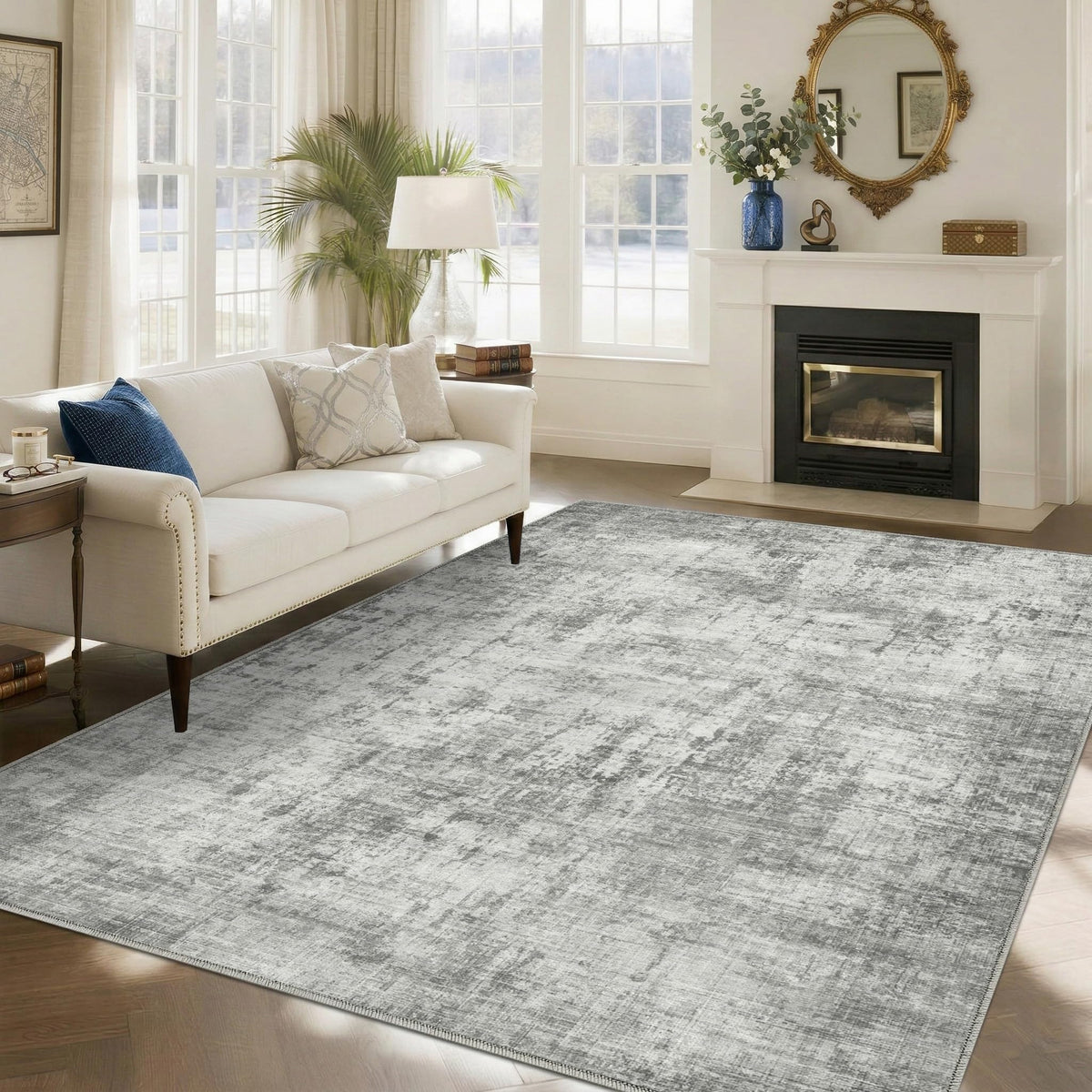 8x10 Area Rugs Living Room: Bedroom Vintage Washable Carpet Beige