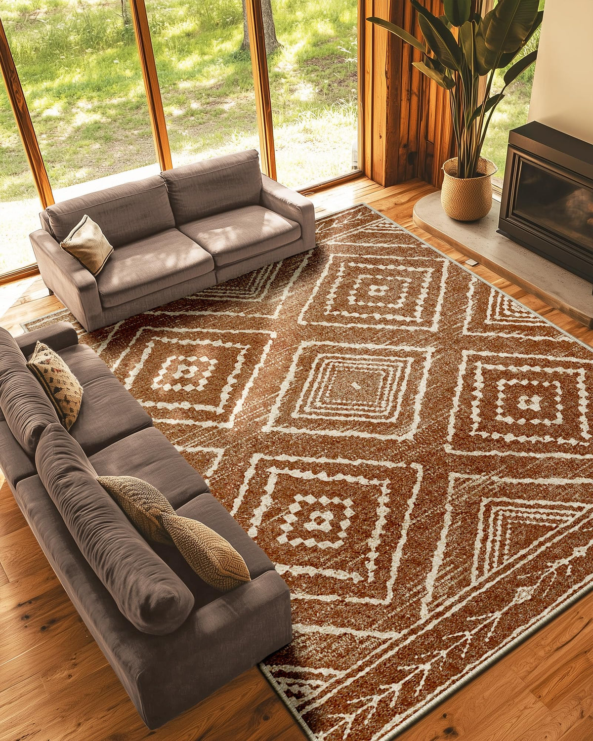 BESTSWEETIE 5'x7' Washable Area Rug for Living Room Bedroom Lightpink