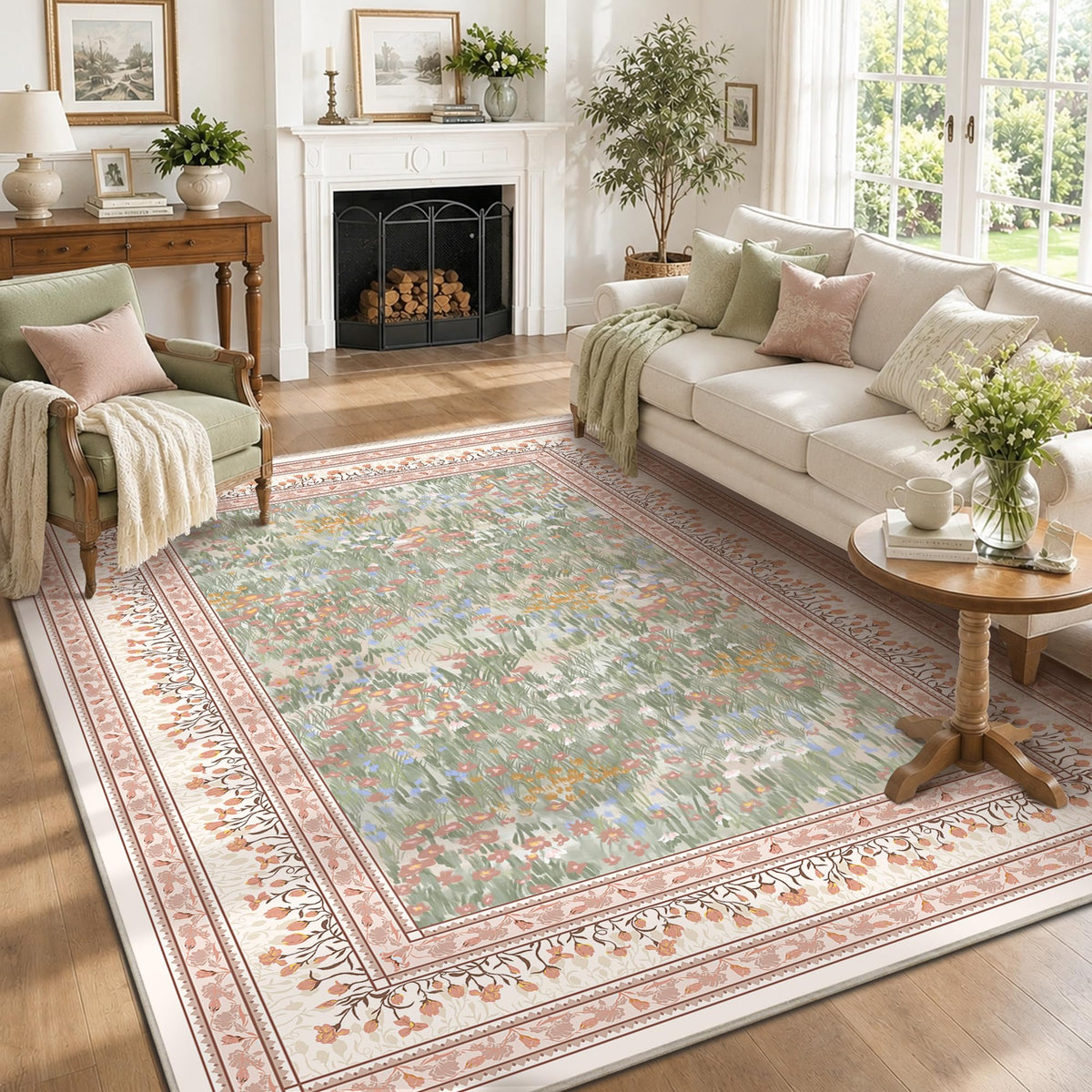 HelloTree 5x7 Floral Vintage Boho Area Rug