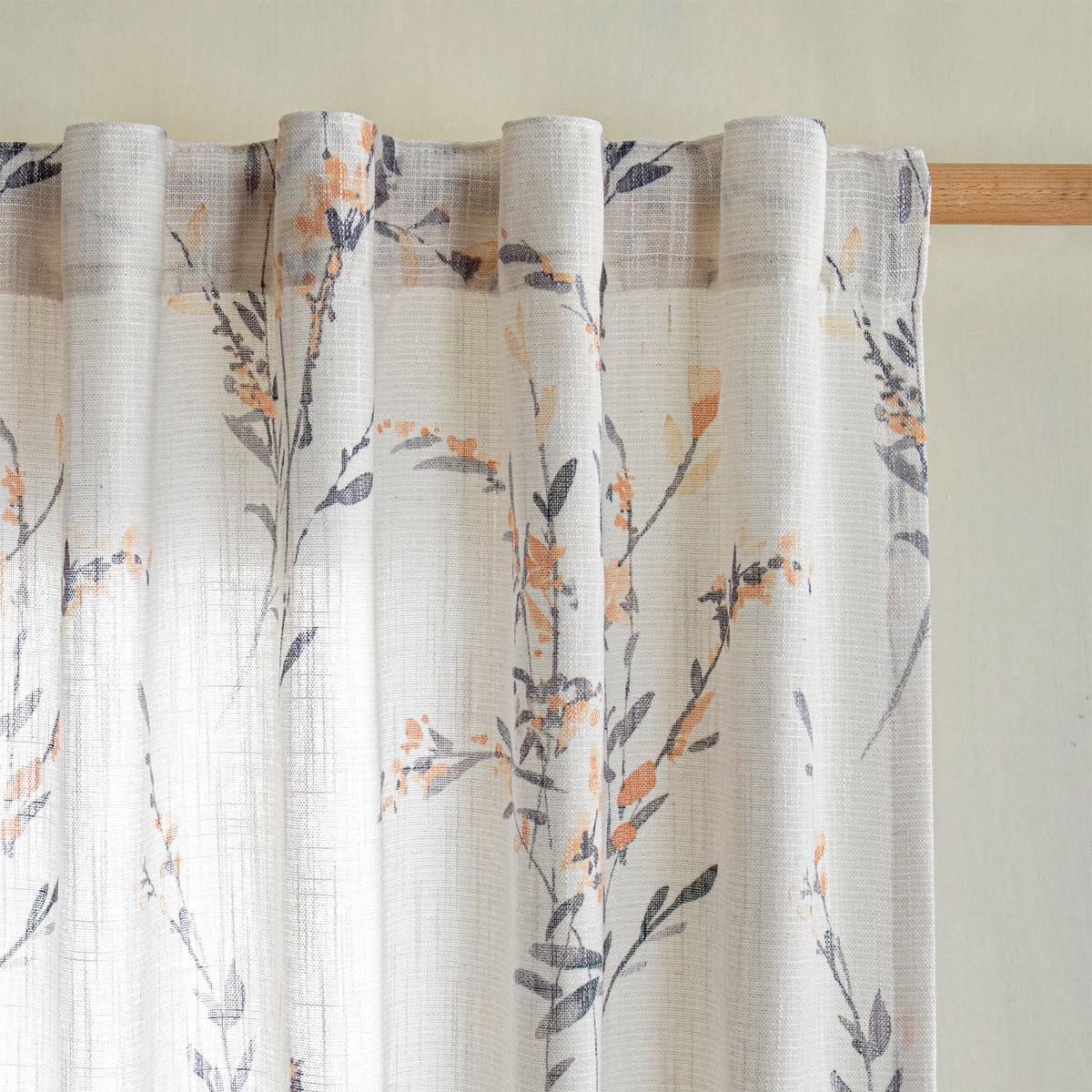 MYSKY HOME Sheer Linen Curtains 84 Inch Length Light Filtering 2 Panels
