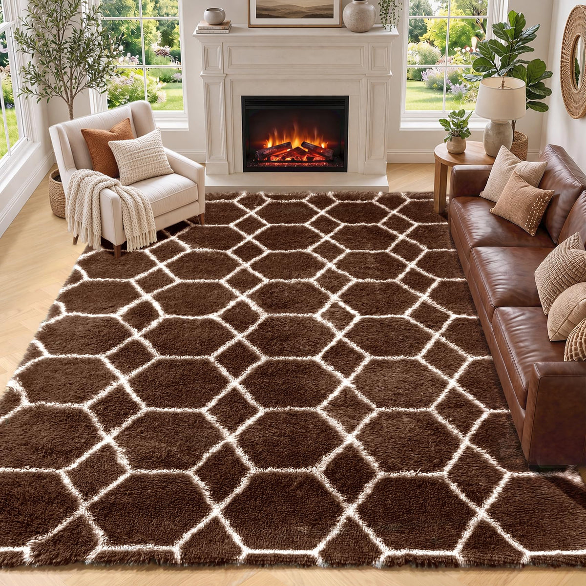 Runner Rugs for Bedroom Living Room, 2x6 Tie-Dyed Beige Hallway Area Rug