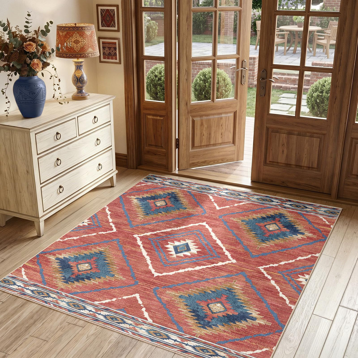 BESTSWEETIE 5'x7' Washable Area Rug for Living Room Bedroom Lightpink