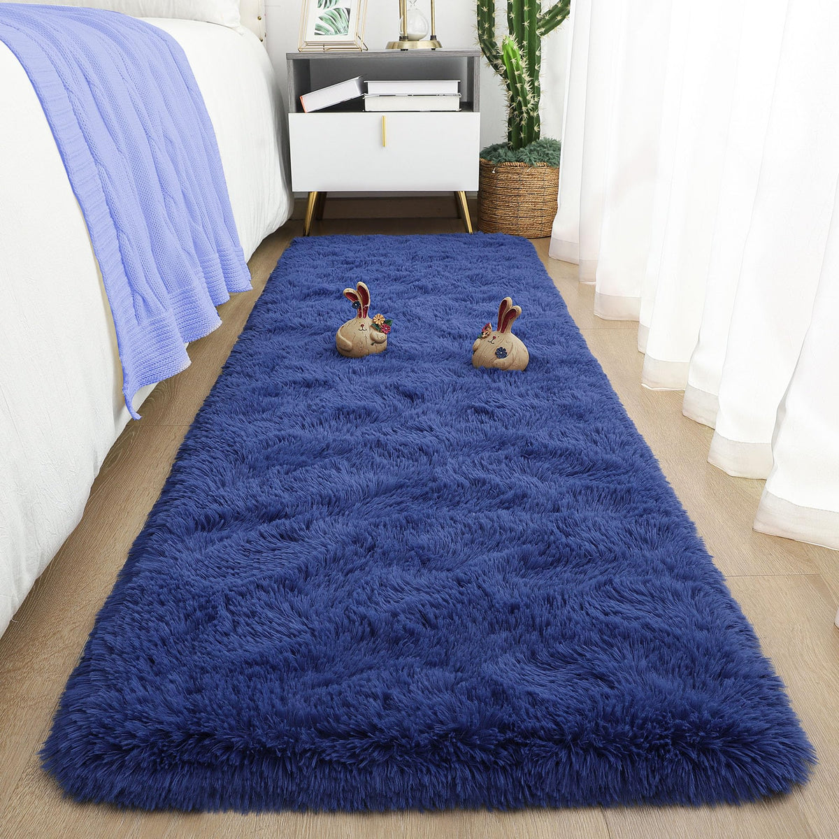 Tepook 4x6 Soft Fluffy Rug for Bedroom Fuzzy Black Rugs for Living Room