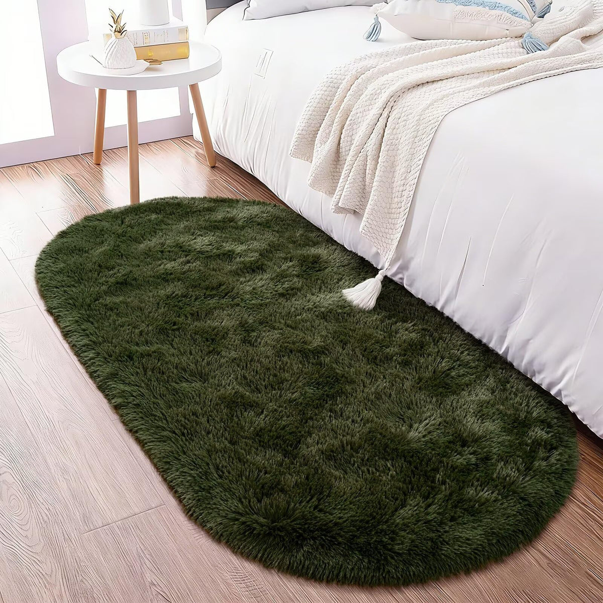 Noahas 2x6 Black Fluffy Soft Runner Rug Non-Slip for Bedroom Dorm Hallway