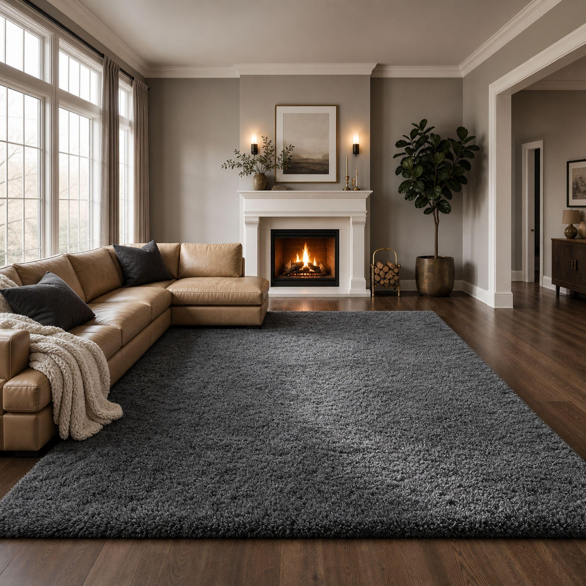 Ophanie 5x7 Area Rugs for Living Room Ivory, Fluffy Shag Large Fuzzy Plush Soft Rug, Shaggy Floor Big Carpets for Bedroom Nursery, Kids Home Decor Aesthetic with Over 99 pcs Pile fibers