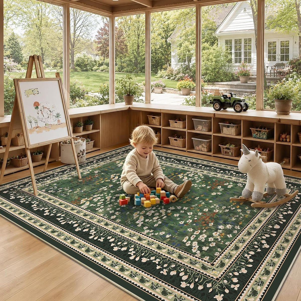 HelloTree 5x7 Floral Vintage Boho Area Rug