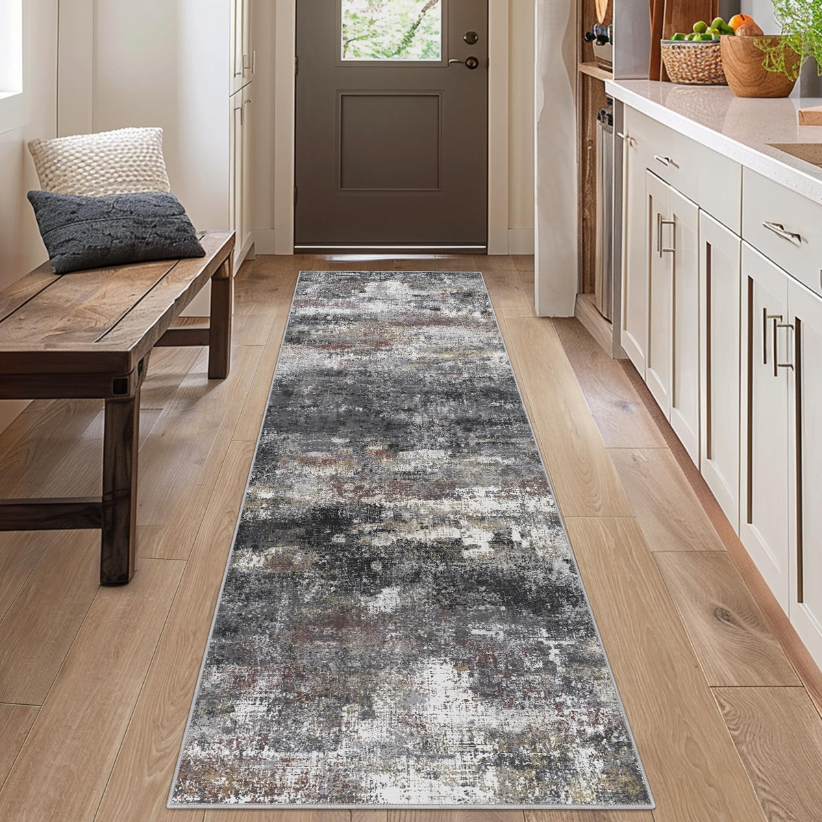 BEIMO 5x7 Green Abstract Area Rug, Washable Non-Slip for Bedroom