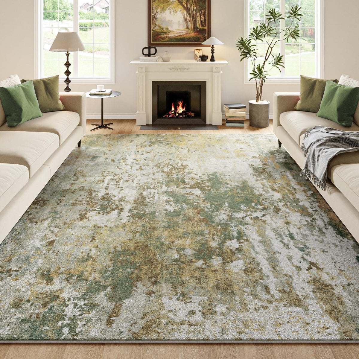 Black Washable Rug 5x7 Area Rugs for Living Room Bedroom Carpet