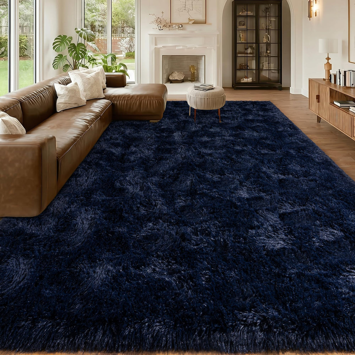 Mugorn 8x10 Area Rugs for Living Room, Large Fluffy Black Rugs for Bedroom