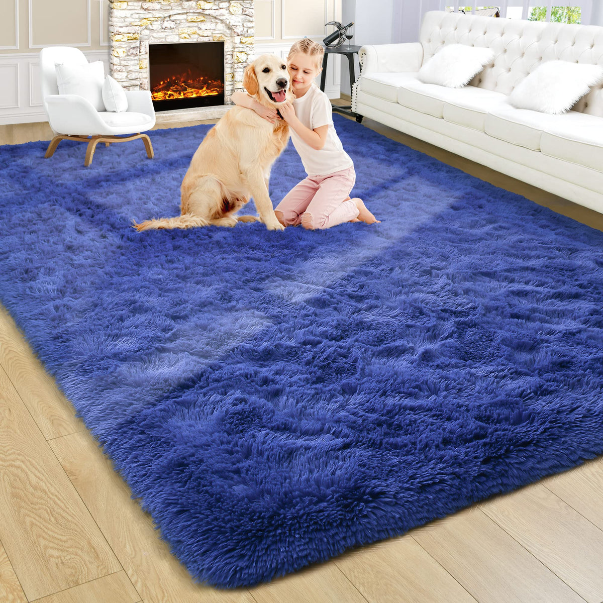 Noahas 2x6 Black Fluffy Soft Runner Rug Non-Slip for Bedroom Dorm Hallway