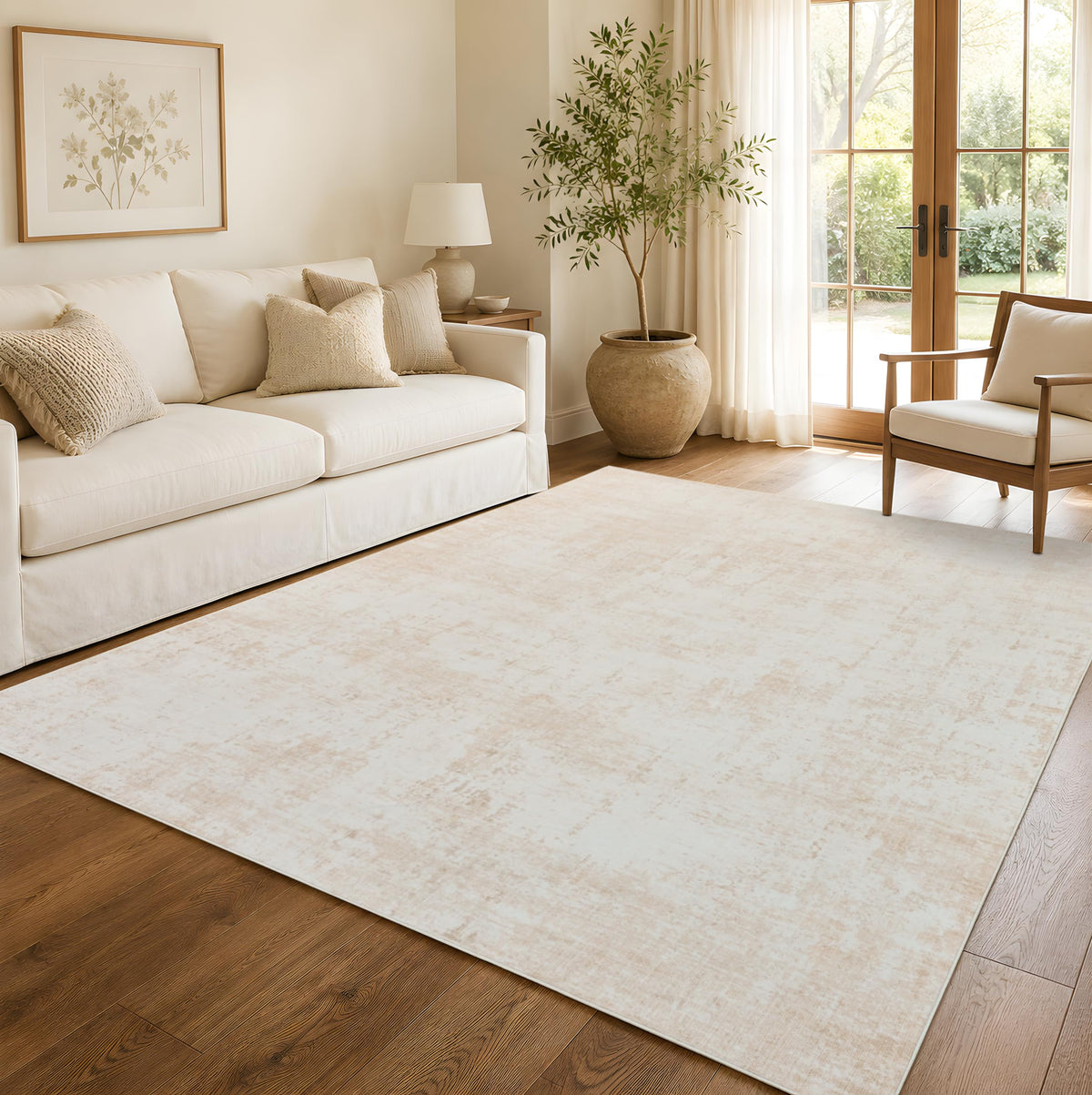 8x10 Area Rugs Living Room: Bedroom Vintage Washable Carpet Beige