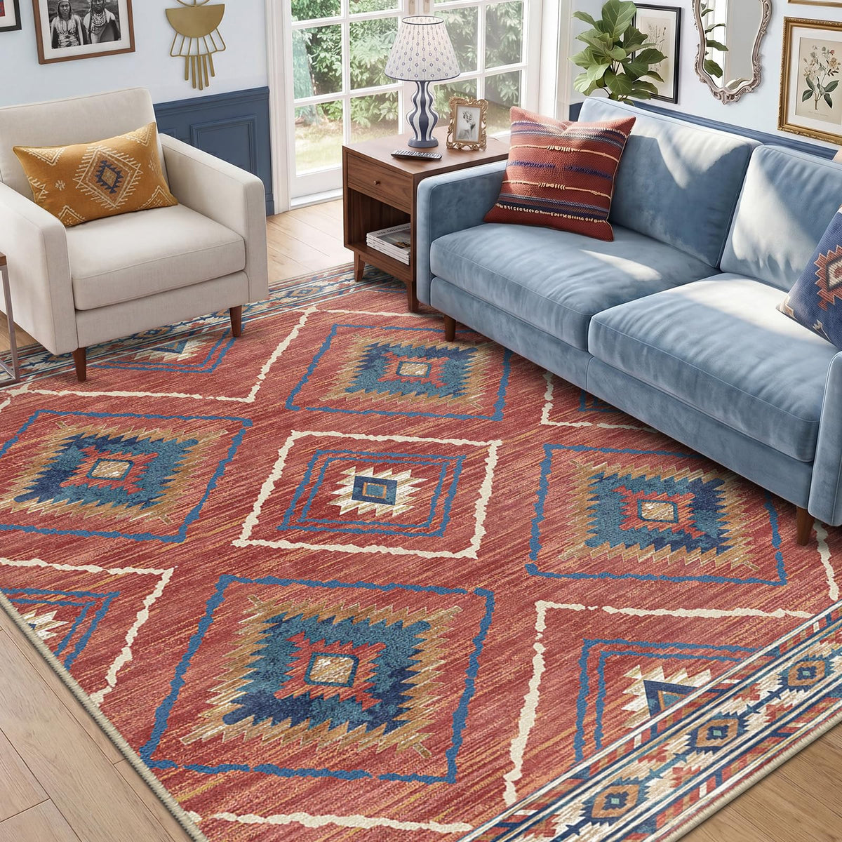 BESTSWEETIE 5'x7' Washable Area Rug for Living Room Bedroom Lightpink