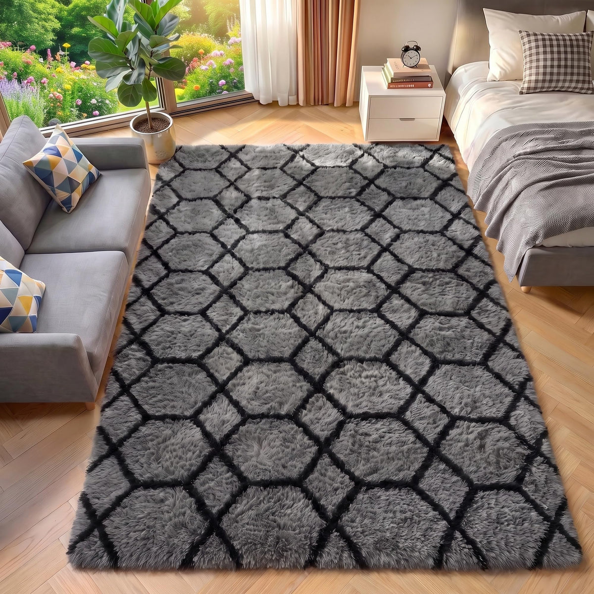 Runner Rugs for Bedroom Living Room, 2x6 Tie-Dyed Beige Hallway Area Rug