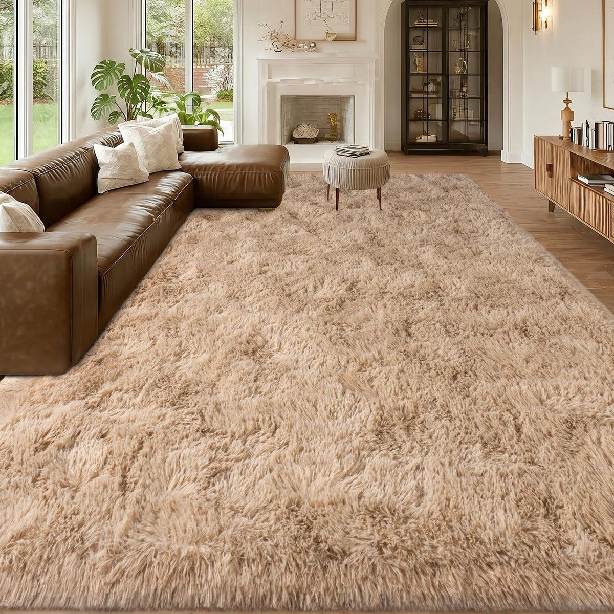 Mugorn 8x10 Area Rugs for Living Room, Large Fluffy Black Rugs for Bedroom