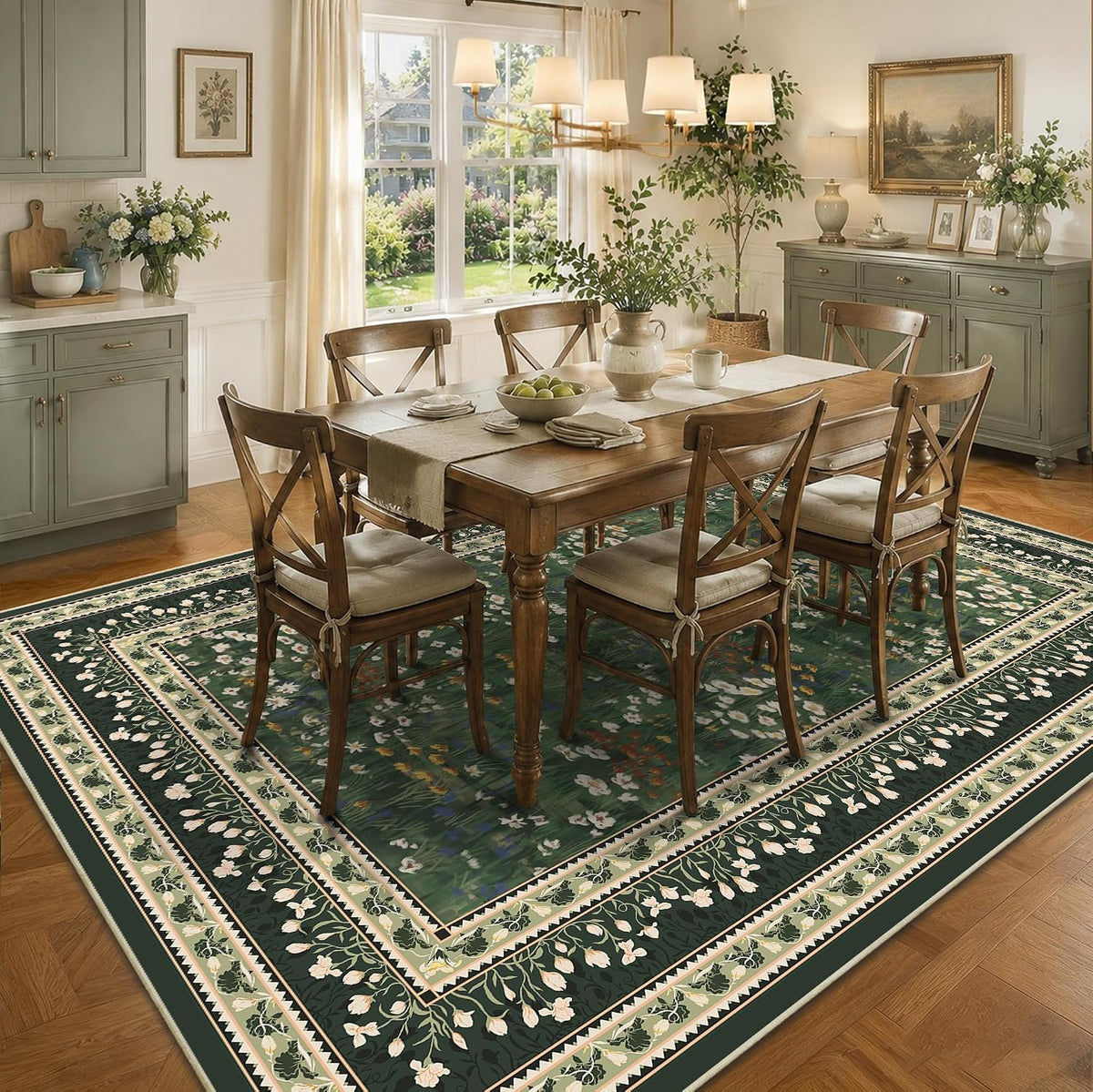 HelloTree 5x7 Floral Vintage Boho Area Rug