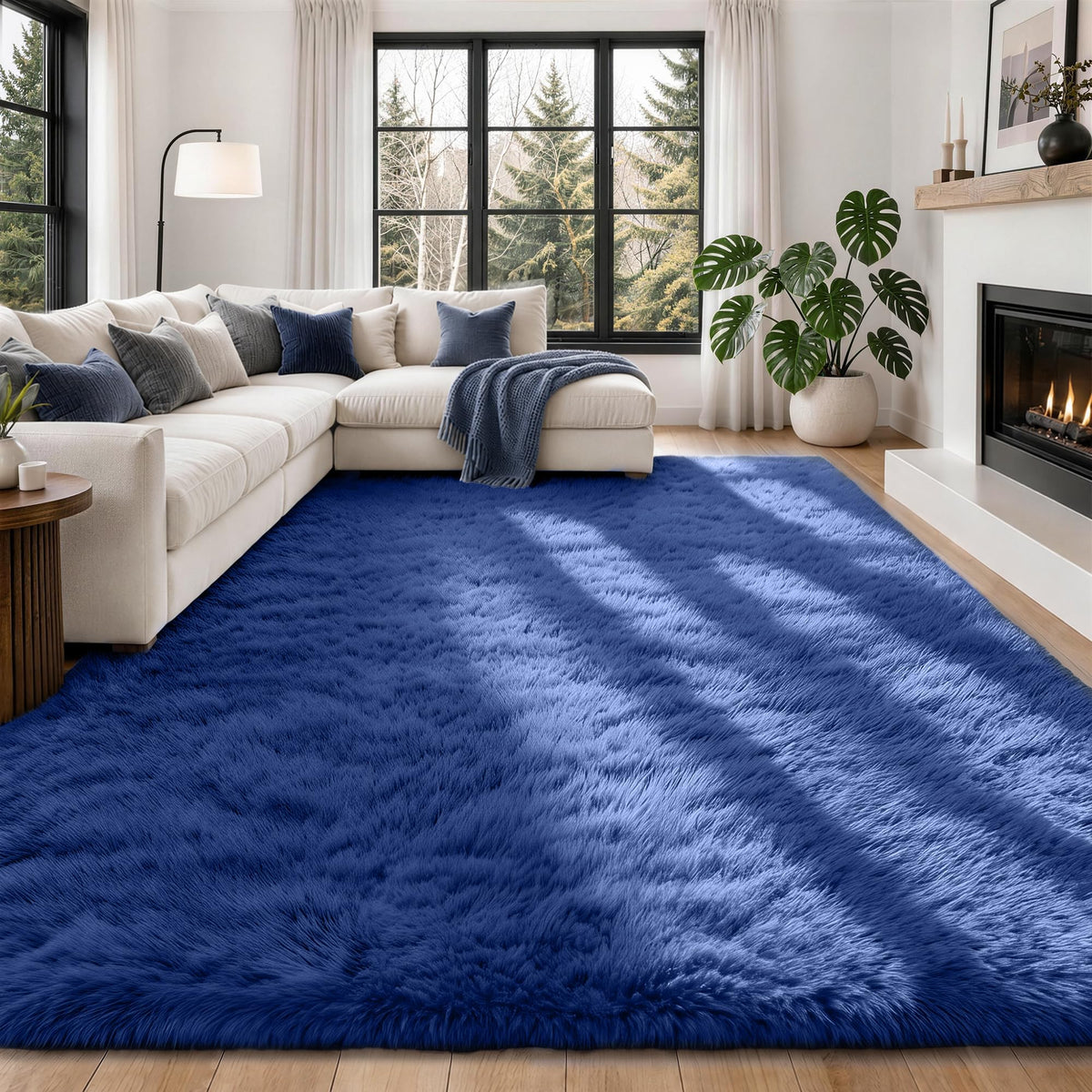 6x9 Area Rugs for Living Room Bedroom,Ultra Soft Fluffy Shag Rug Grey
