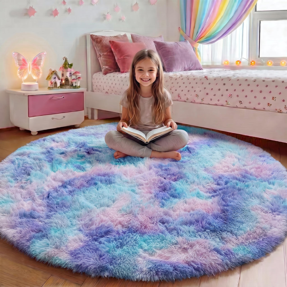 Runner Rugs for Bedroom Living Room, 2x6 Tie-Dyed Beige Hallway Area Rug