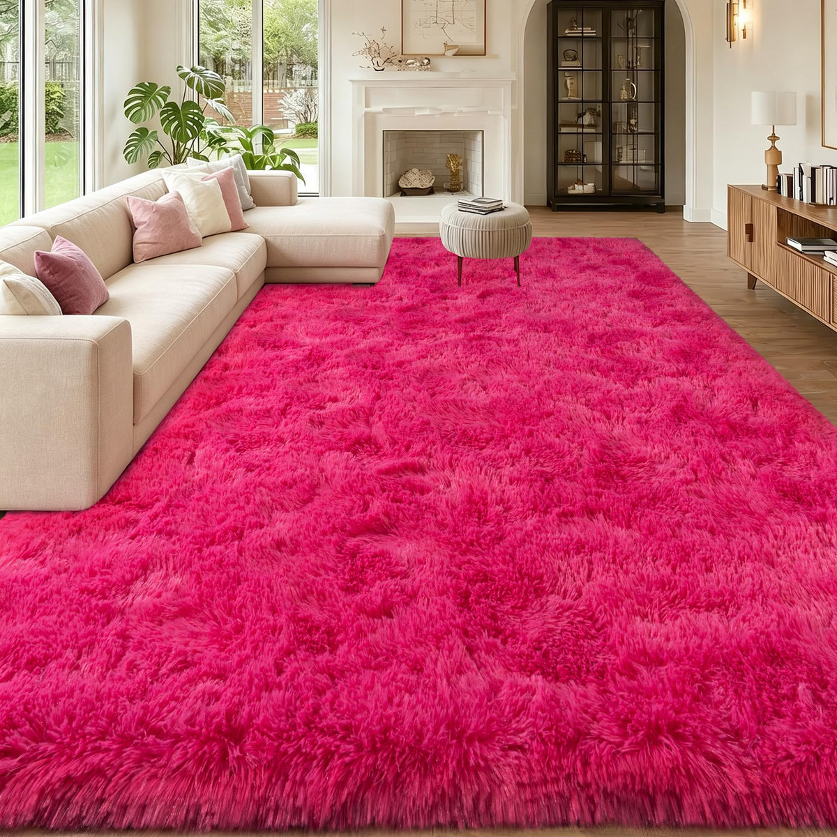 Mugorn 8x10 Area Rugs for Living Room, Large Fluffy Black Rugs for Bedroom