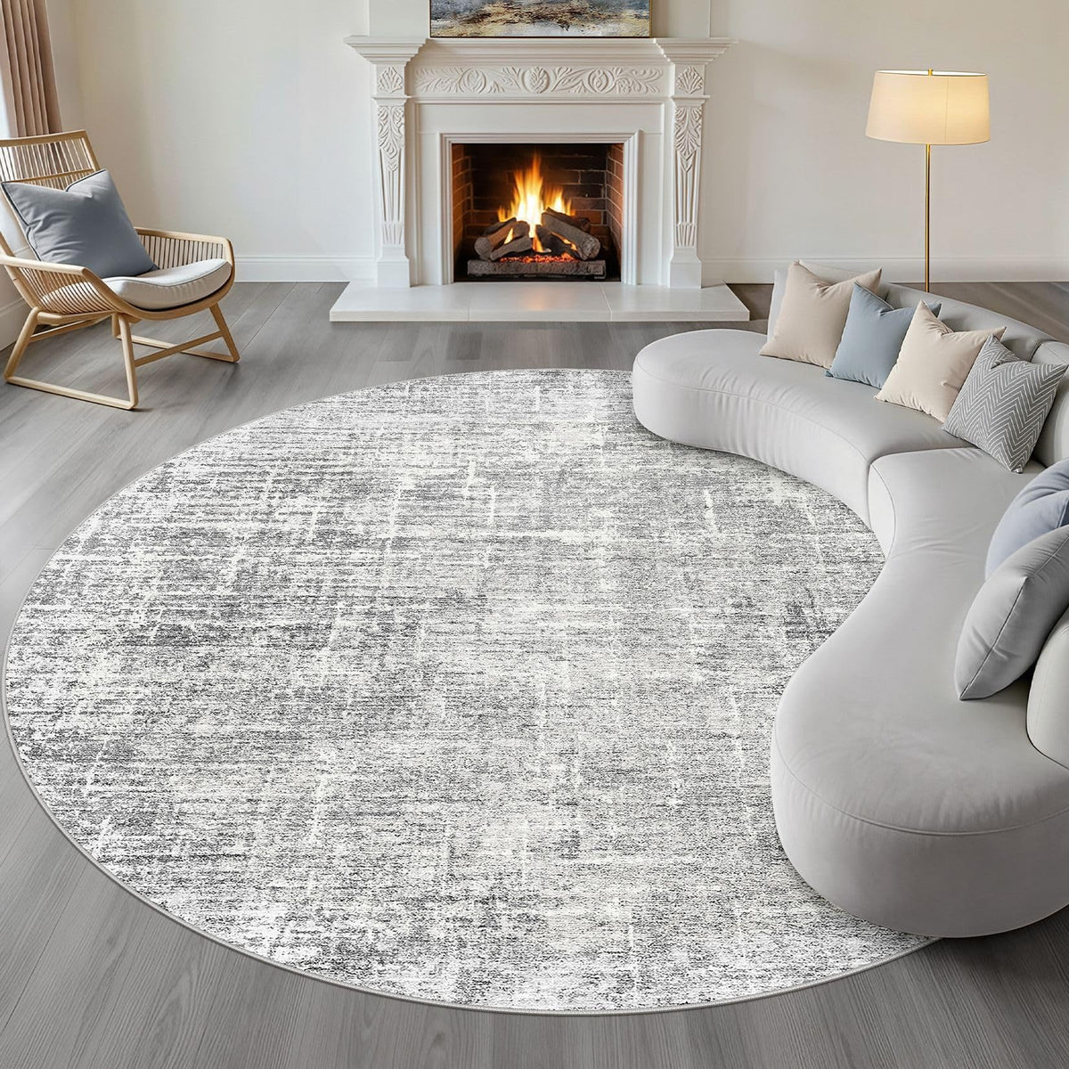 LOONGRUG 8x10 Area Rugs Washable Neutral Modern Rug for Living Room Brown
