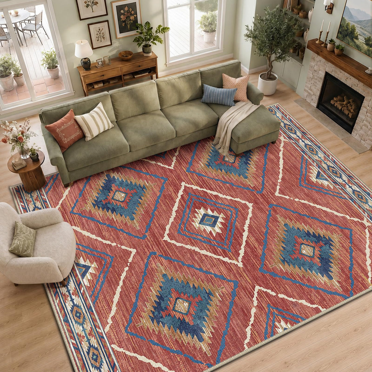 BESTSWEETIE 5'x7' Washable Area Rug for Living Room Bedroom Lightpink
