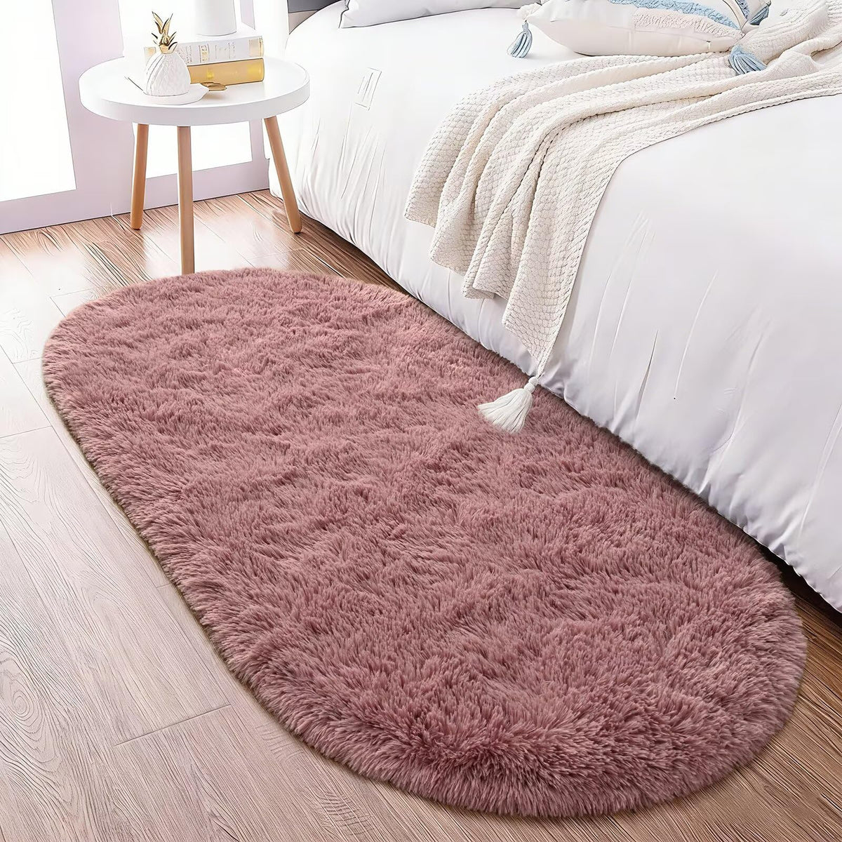 Noahas 2x6 Black Fluffy Soft Runner Rug Non-Slip for Bedroom Dorm Hallway