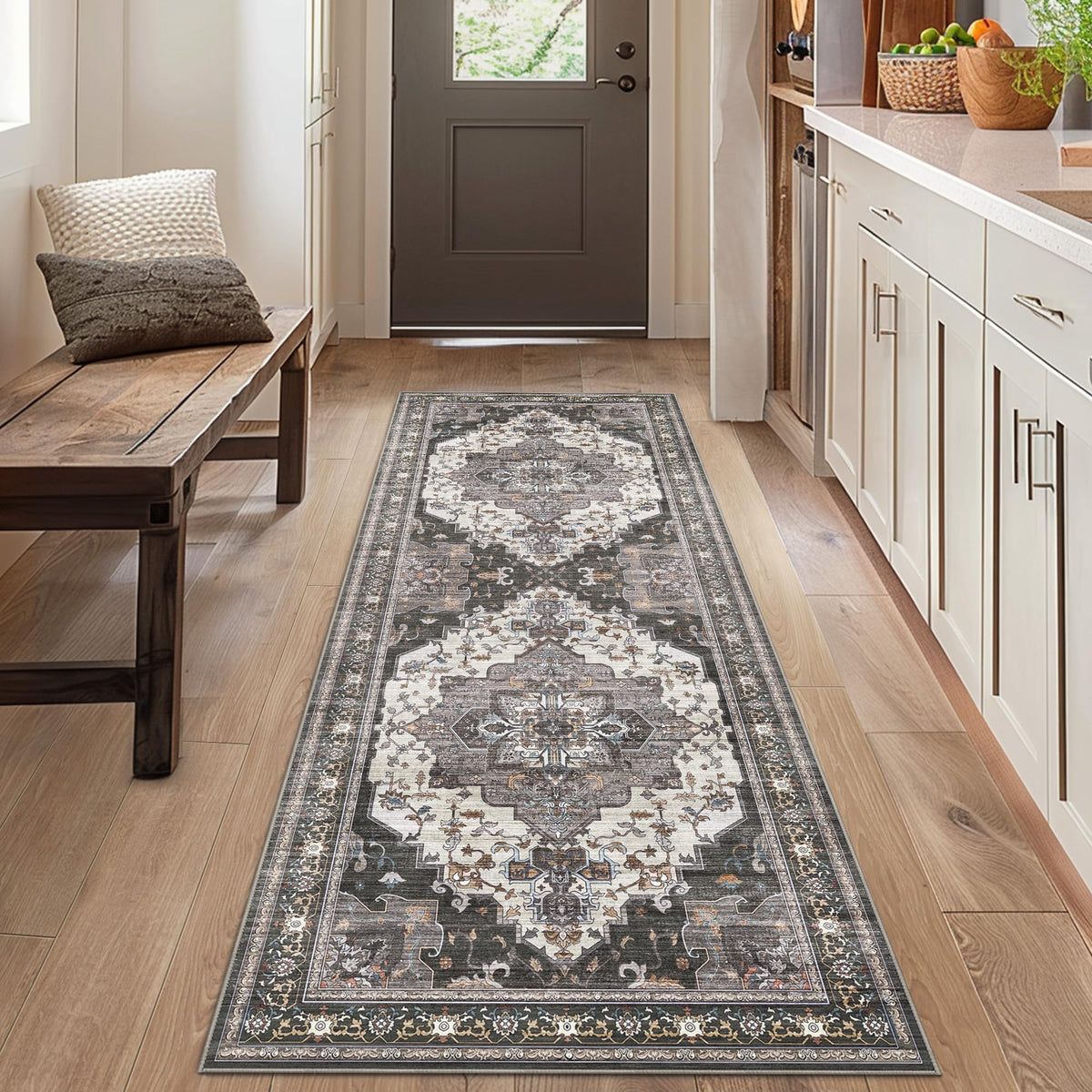 BEIMO 5x7 Green Abstract Area Rug, Washable Non-Slip for Bedroom