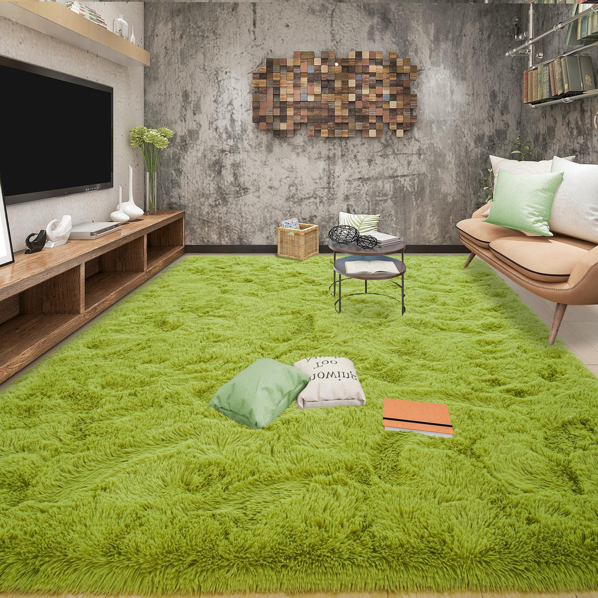 Tepook 4x6 Soft Fluffy Rug for Bedroom Fuzzy Black Rugs for Living Room