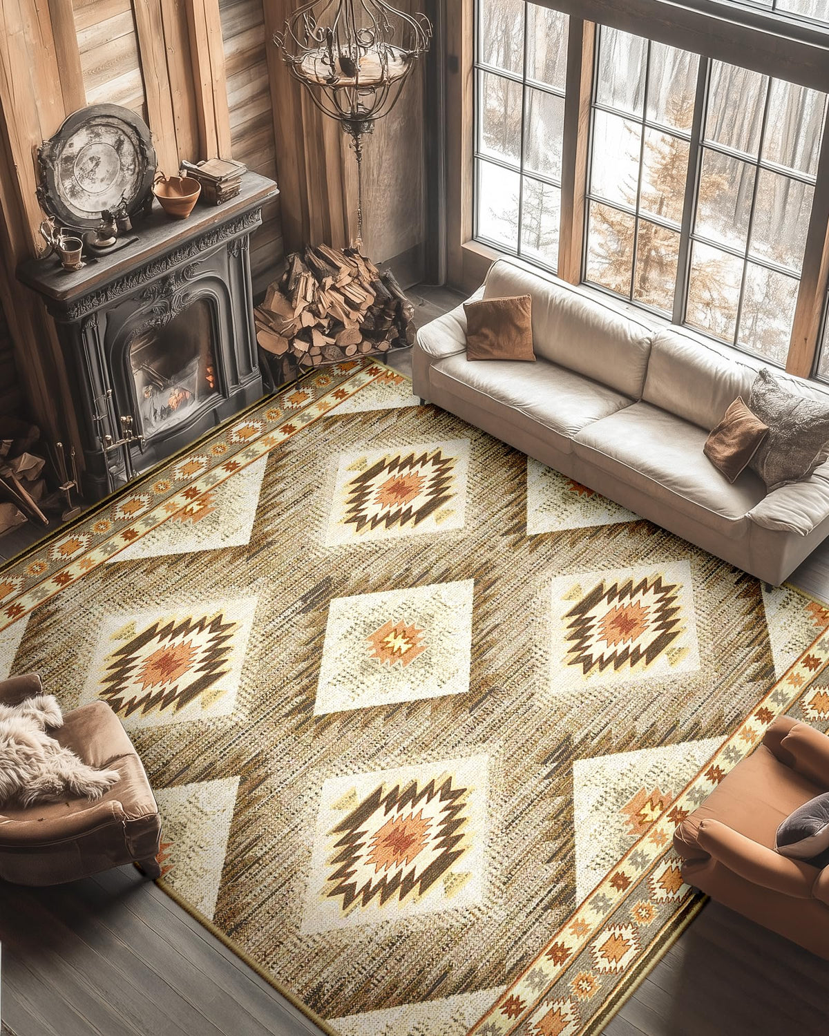 BESTSWEETIE 5'x7' Washable Area Rug for Living Room Bedroom Lightpink
