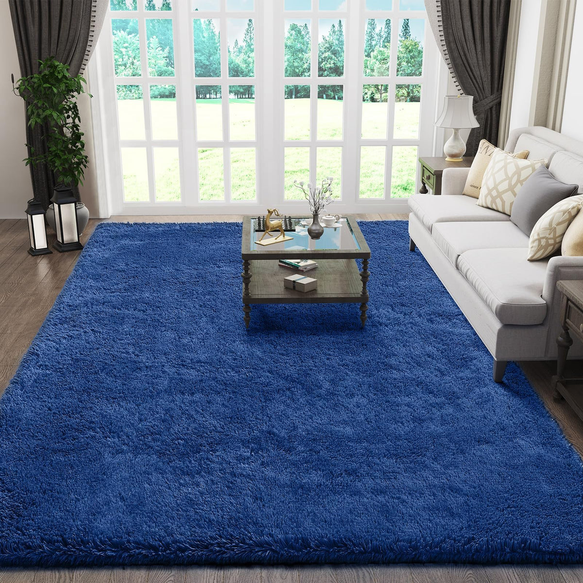 Ophanie Area Rugs for Living Room Bedroom, Washable Non-Slip Fluffy Soft Grey Shag Carpet, Indoor Floor Gray 4x6 Fuzzy Shaggy Living Room Plush Rug for Kids Home Dorm Decor Aesthetic