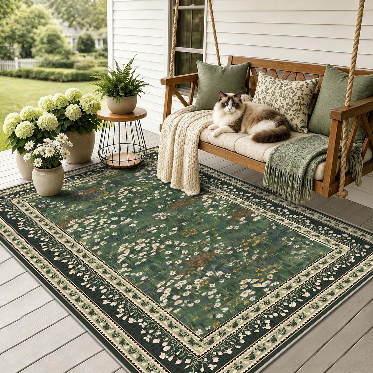 HelloTree 5x7 Floral Vintage Boho Area Rug
