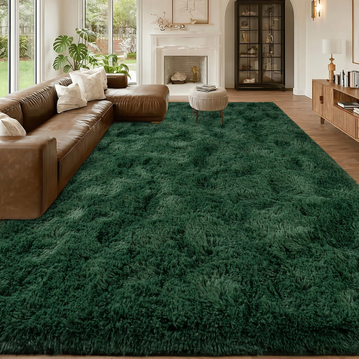 Mugorn 8x10 Area Rugs for Living Room, Large Fluffy Black Rugs for Bedroom