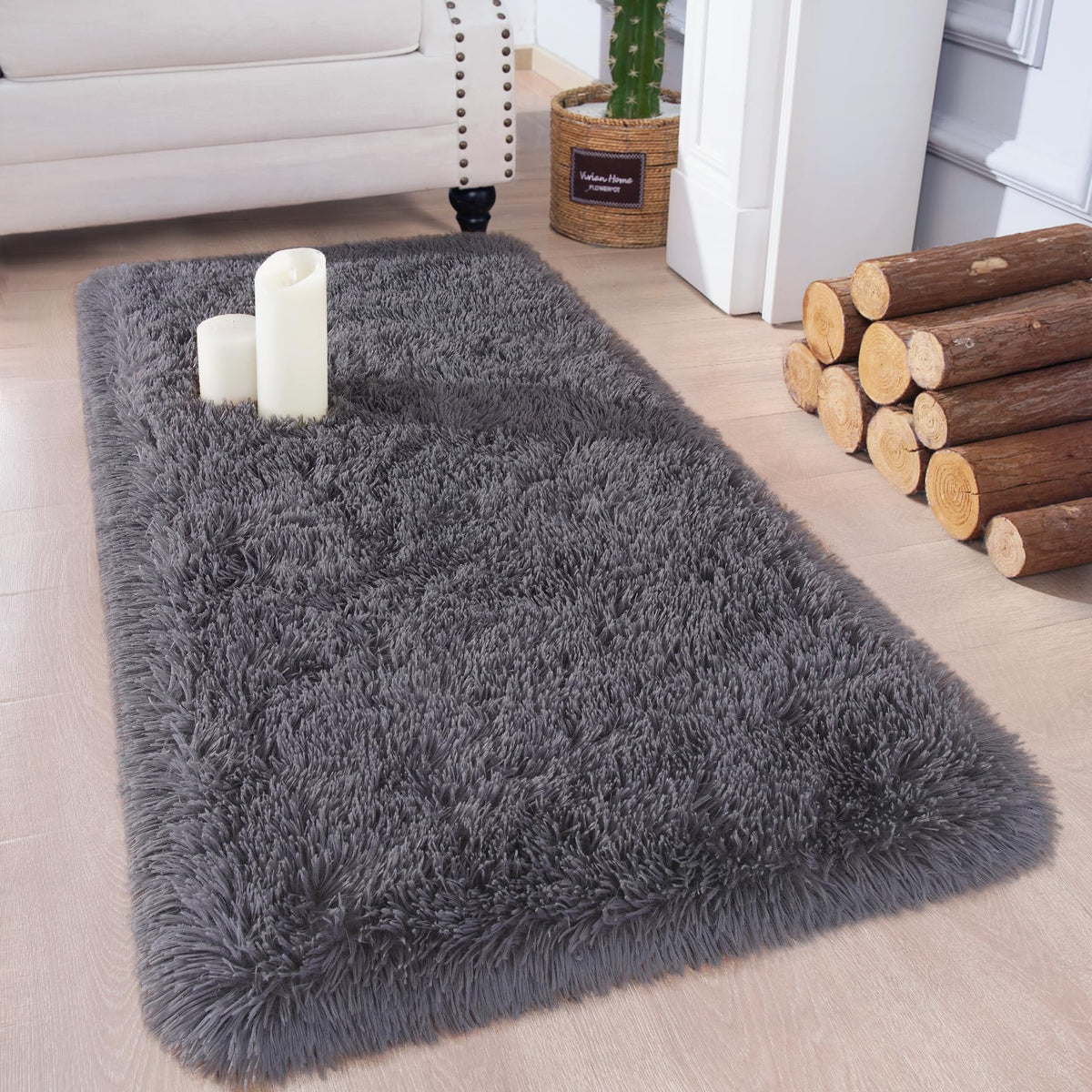 Chicrug Soft Runner Rug for Bedroom Living Room Plush Fluffy Rugs 2x6