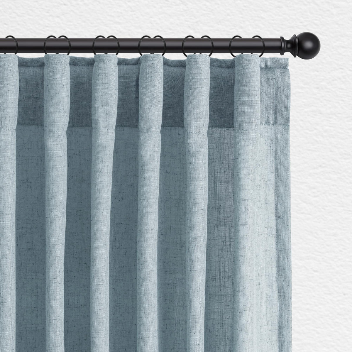 Jowels Natural Linen Curtains 84 Inches Long 2 Panels for Living Room