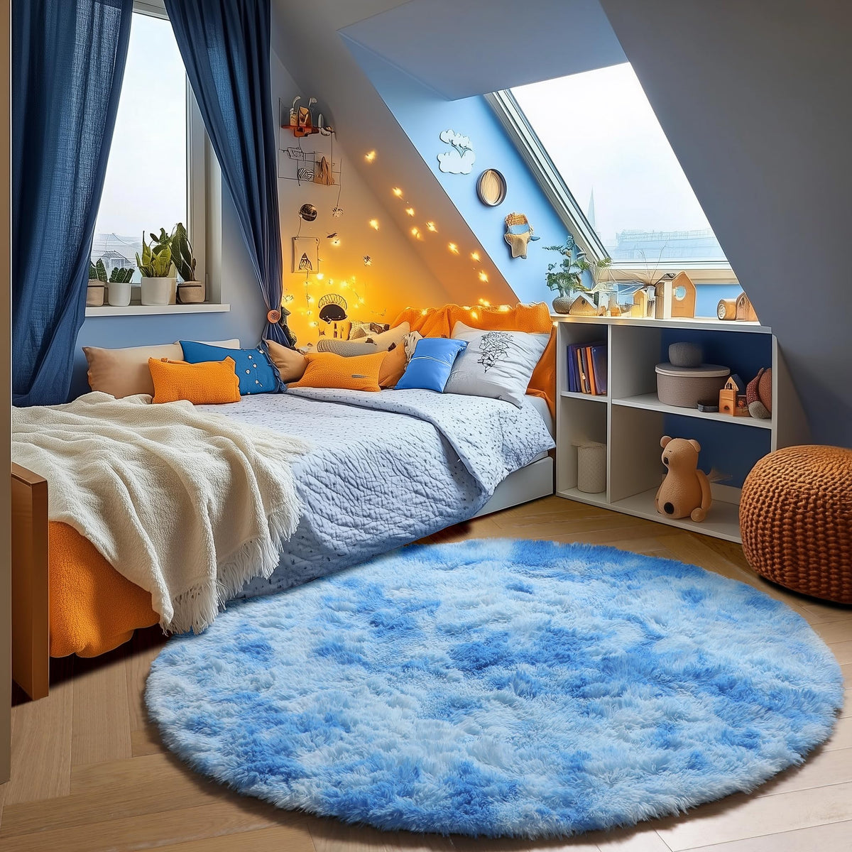 Runner Rugs for Bedroom Living Room, 2x6 Tie-Dyed Beige Hallway Area Rug