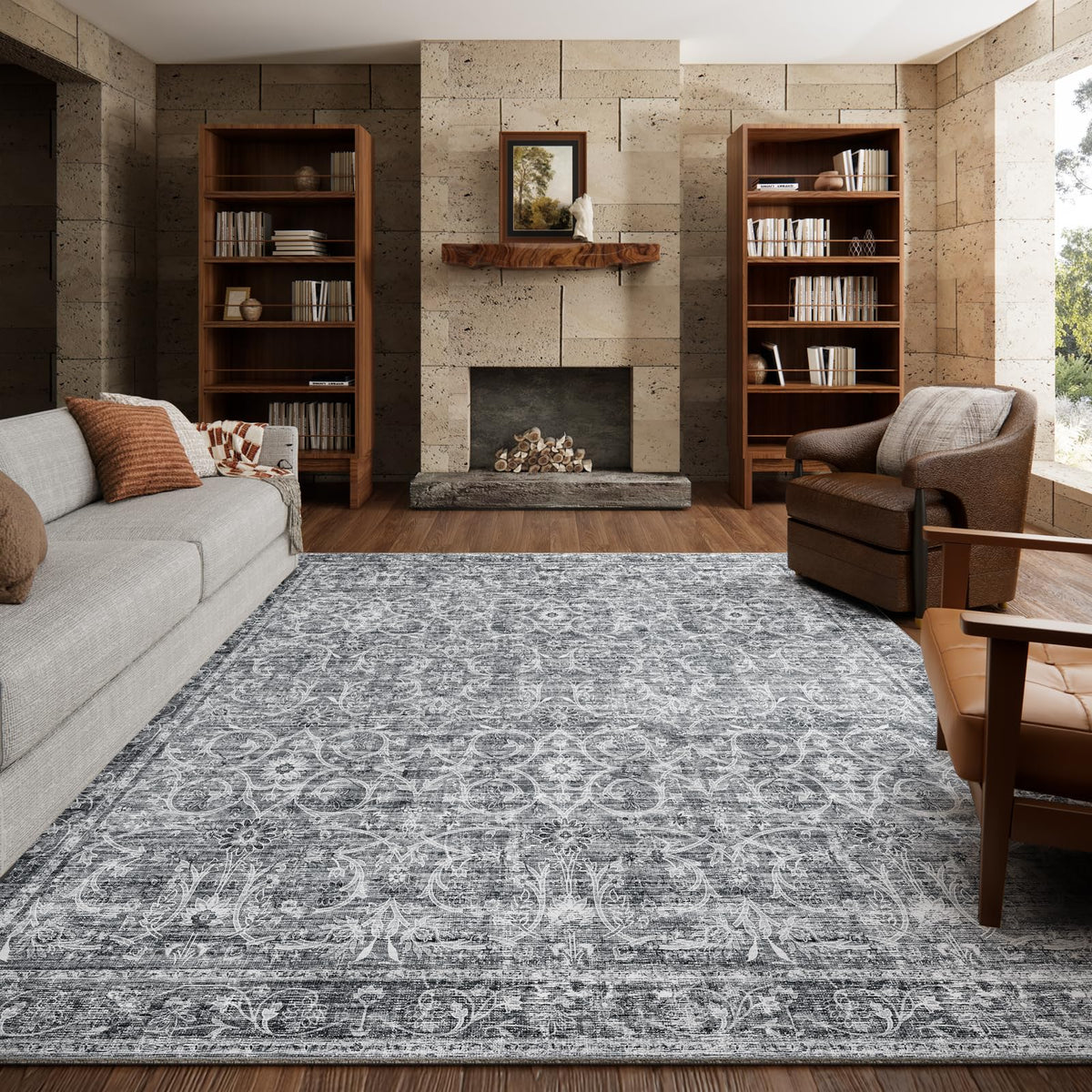 Machine Washable Rugs for Living Room: 8x10 Area Rugs for Bedroom