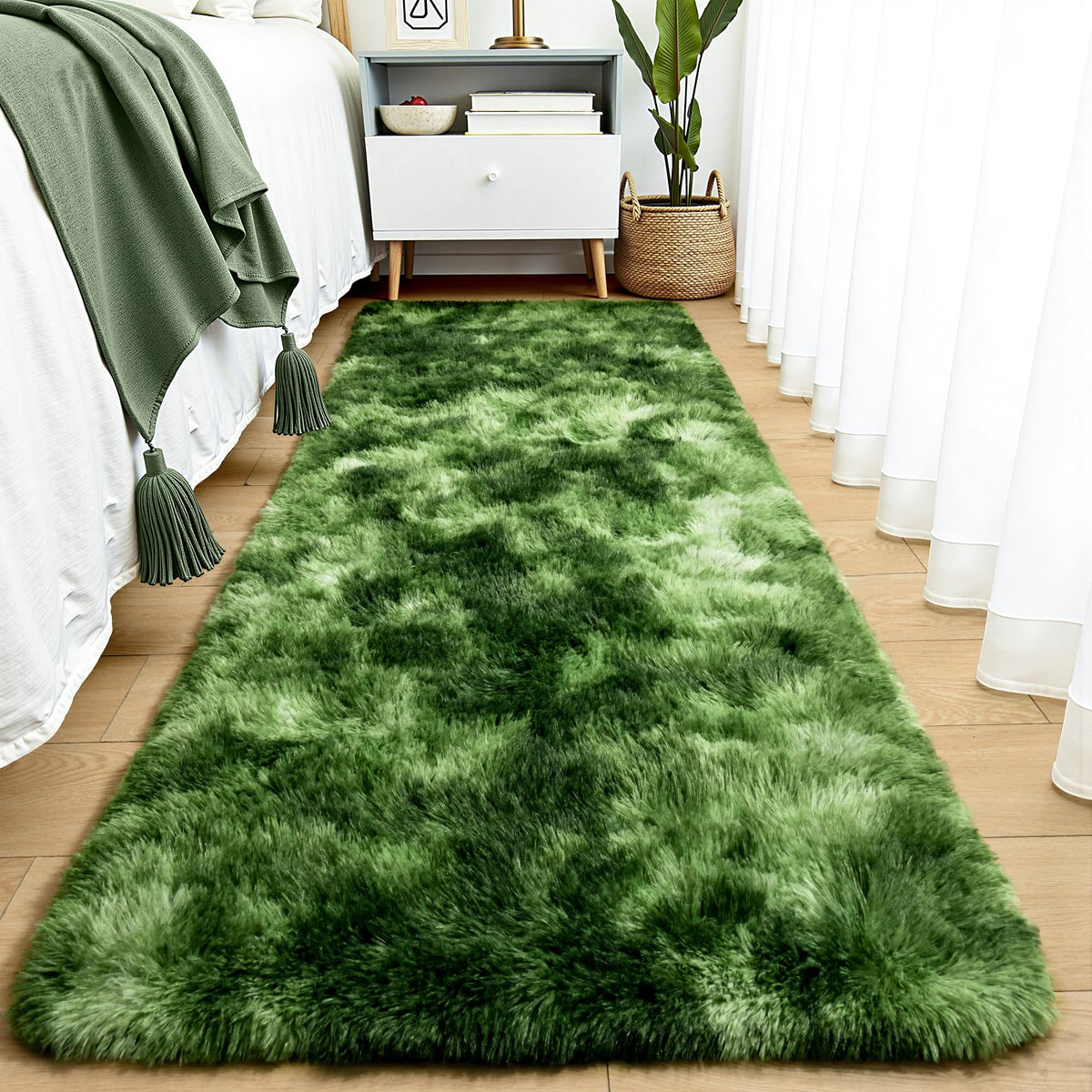 Tepook 4x6 Soft Fluffy Rug for Bedroom Fuzzy Black Rugs for Living Room