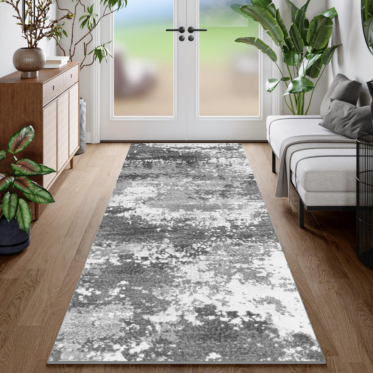Black Washable Rug 5x7 Area Rugs for Living Room Bedroom Carpet