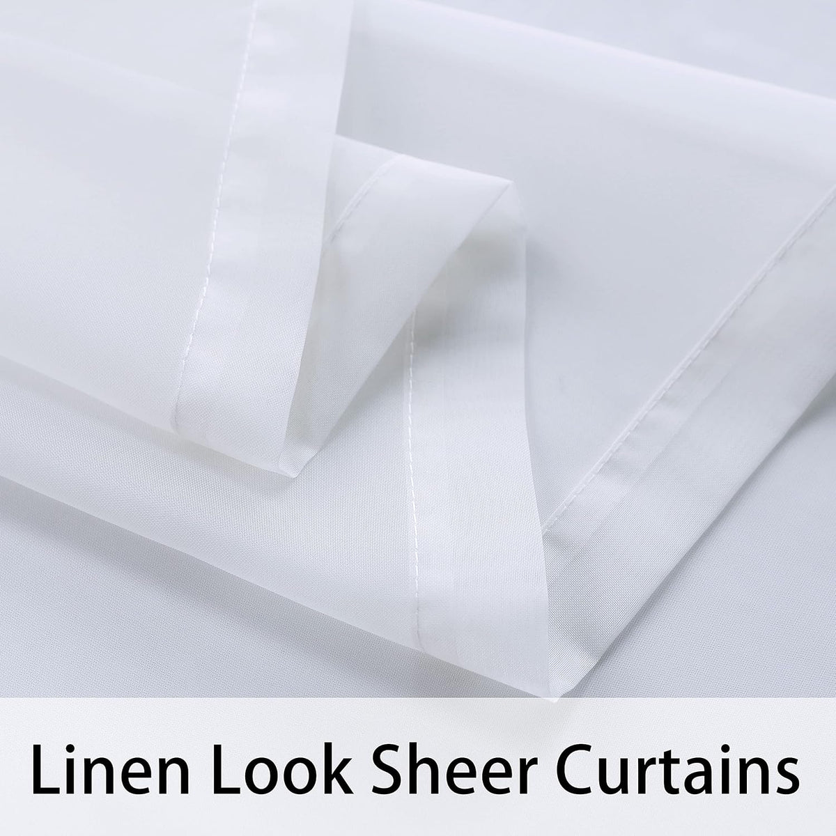 BONZER White Outdoor Sheer Curtains for Patio Waterproof 2 Panels
