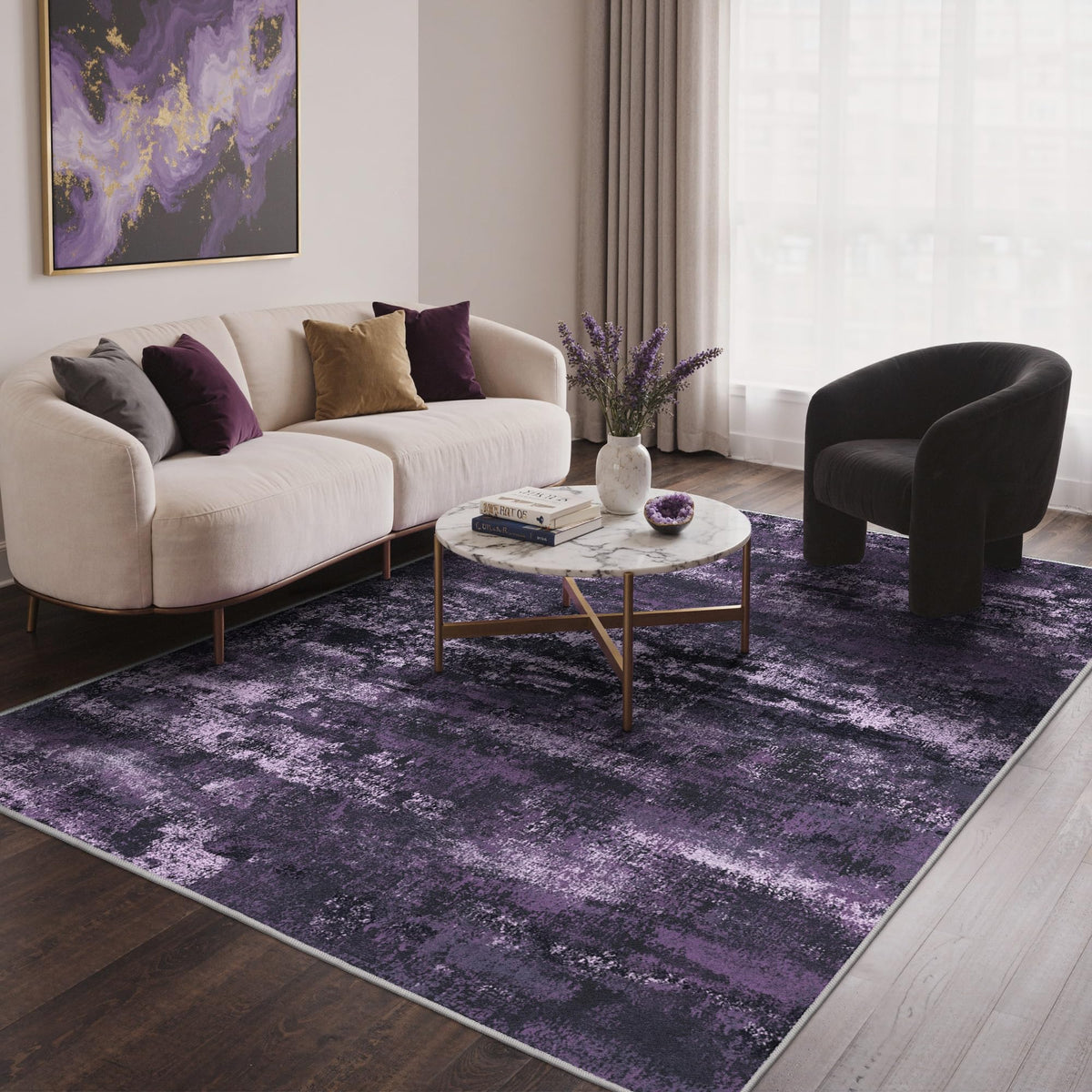 BEIMO 5x7 Green Abstract Area Rug, Washable Non-Slip for Bedroom