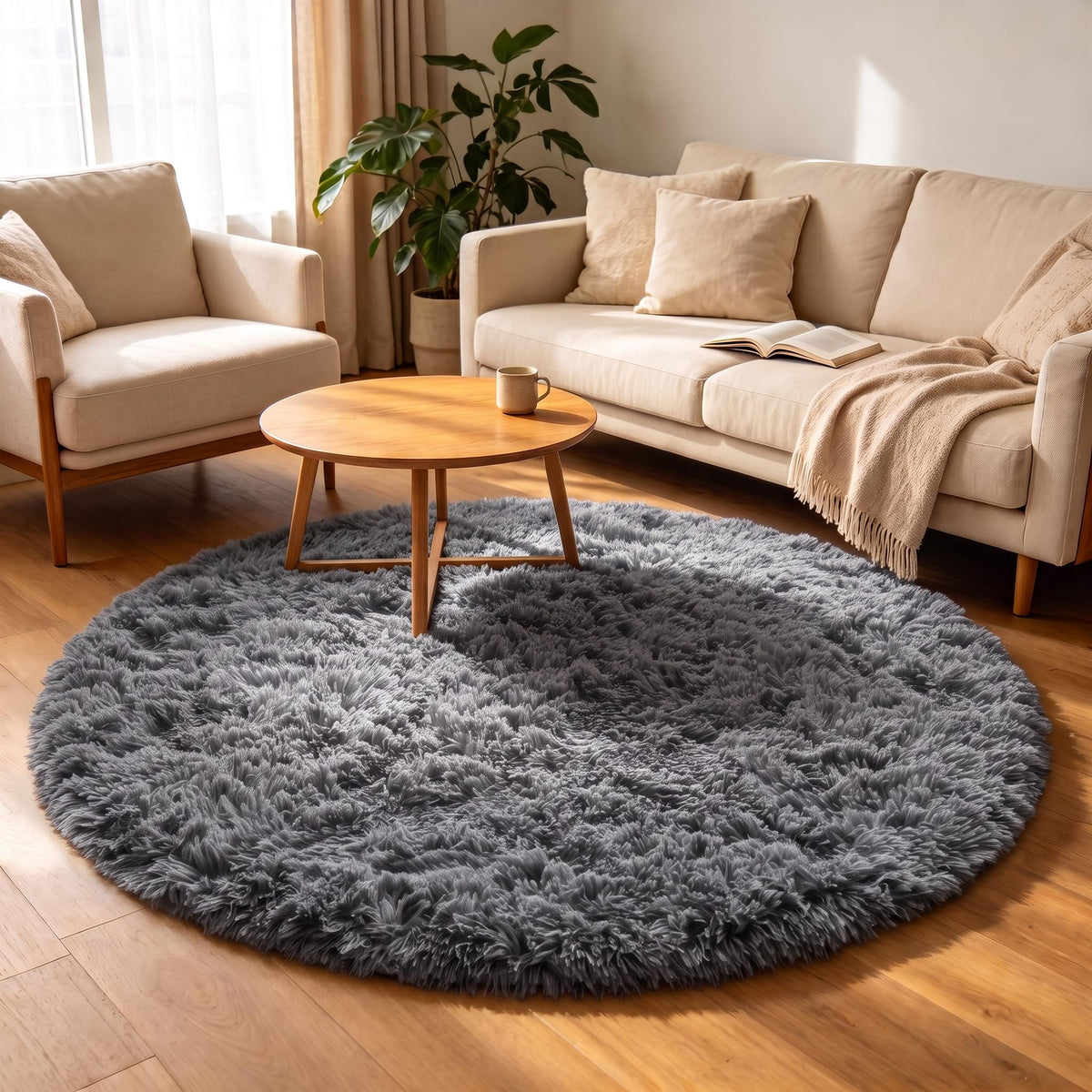 Runner Rugs for Bedroom Living Room, 2x6 Tie-Dyed Beige Hallway Area Rug