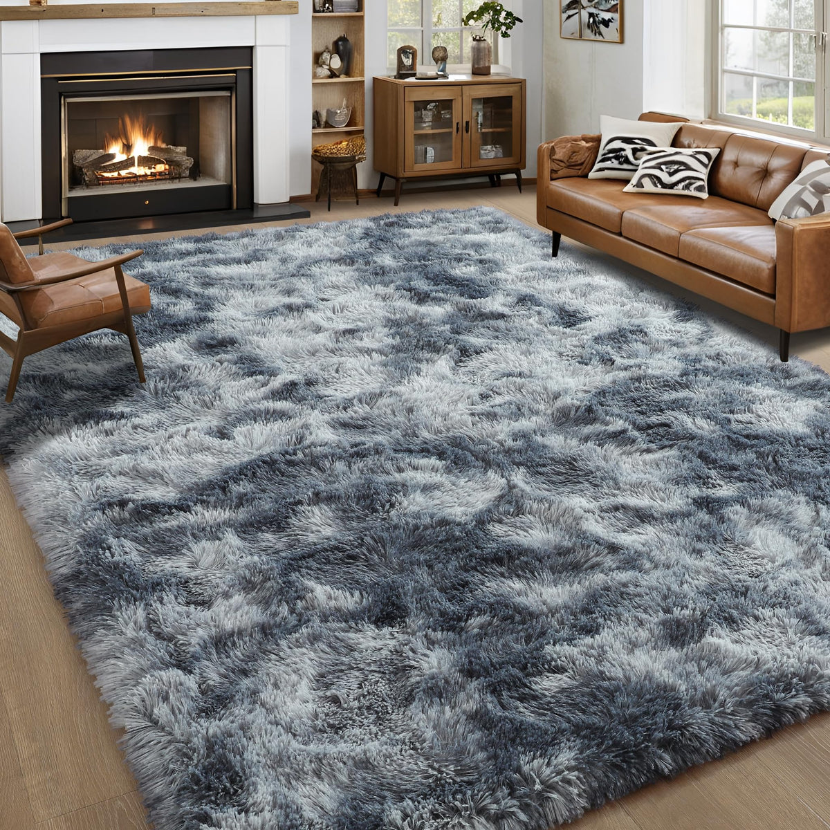 Noahas 2x6 Black Fluffy Soft Runner Rug Non-Slip for Bedroom Dorm Hallway