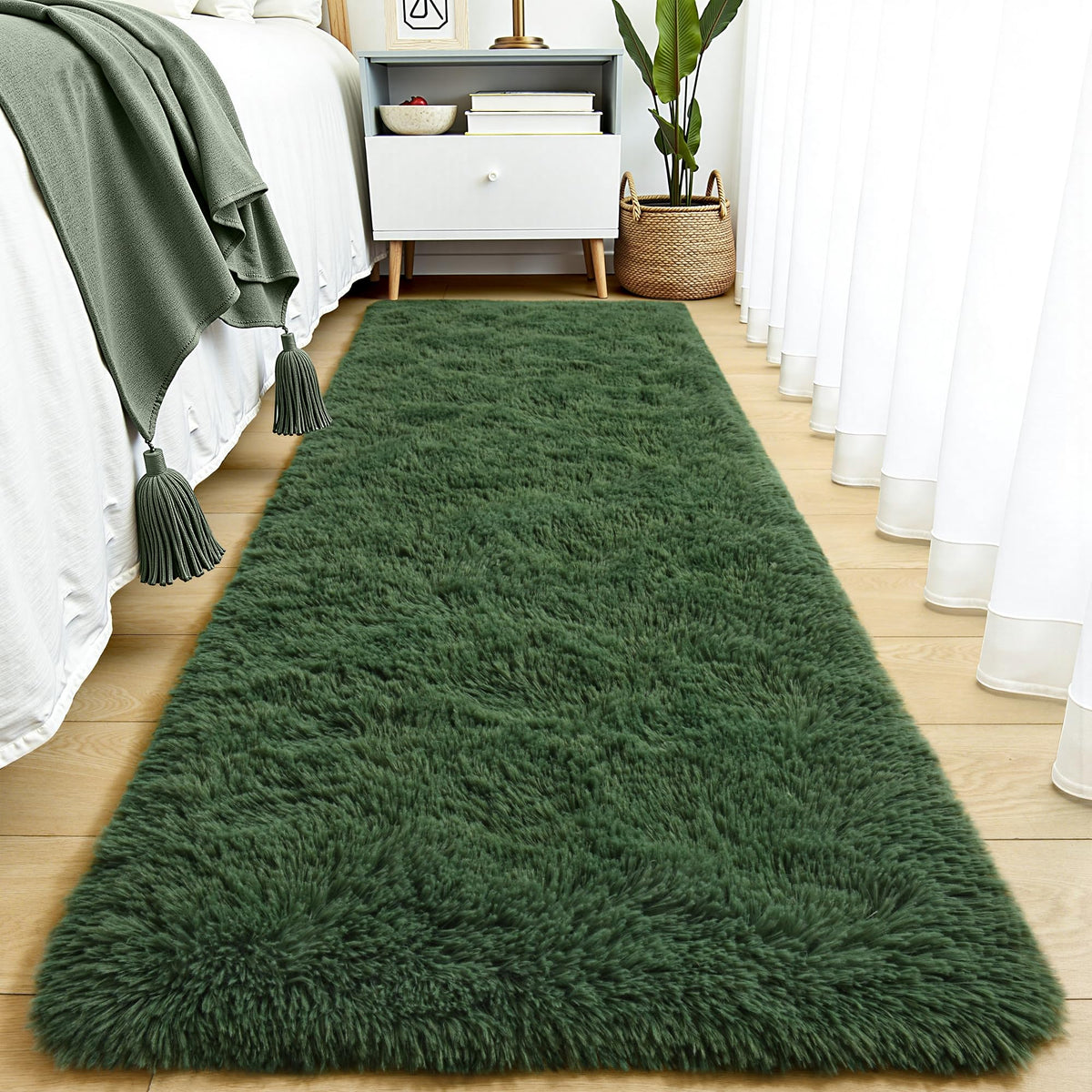 Tepook 4x6 Soft Fluffy Rug for Bedroom Fuzzy Black Rugs for Living Room