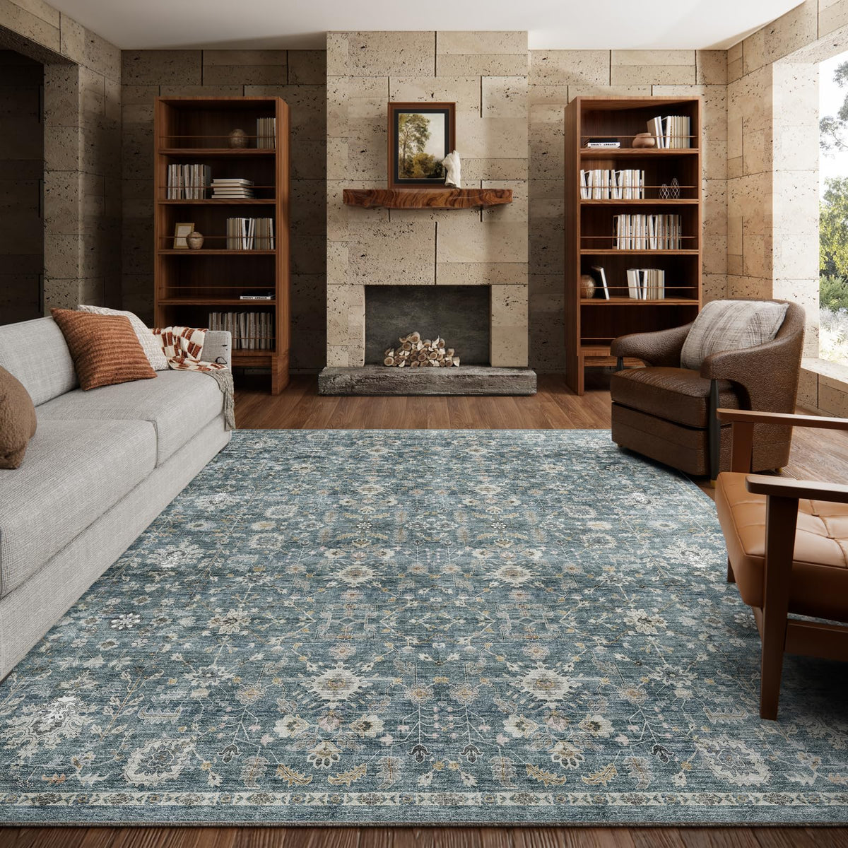 Machine Washable Rugs for Living Room: 8x10 Area Rugs for Bedroom